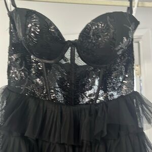 Black tulle dress